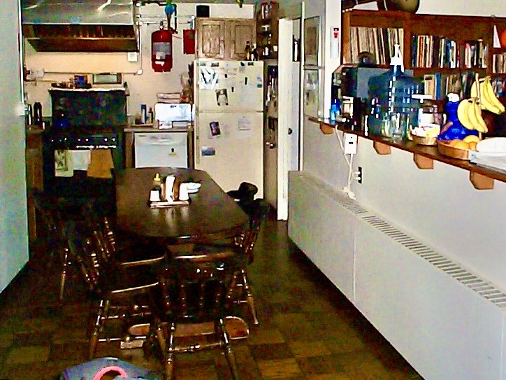 The observatory kitchen and dining table where I prepared breakfast and dinner for the crew.